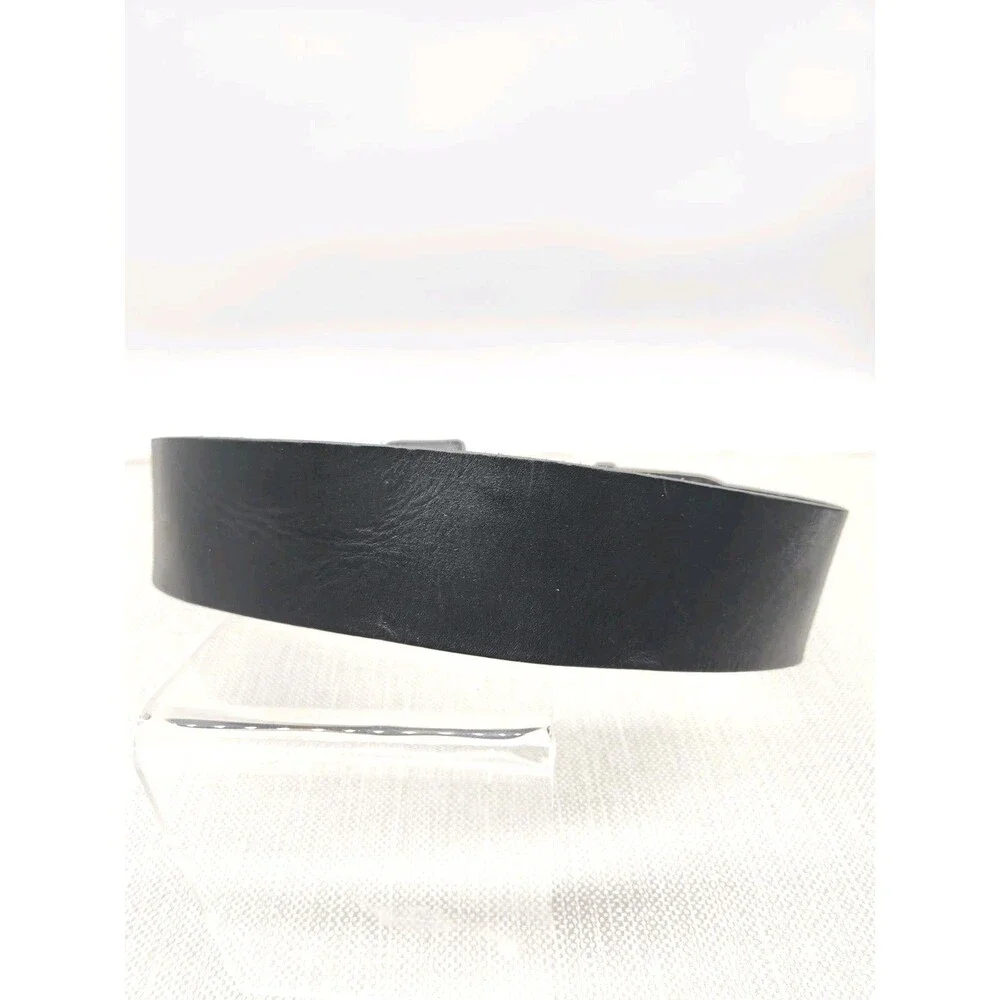Banana Republic Medium Belt Black Italian Leather Wide Made In Italy